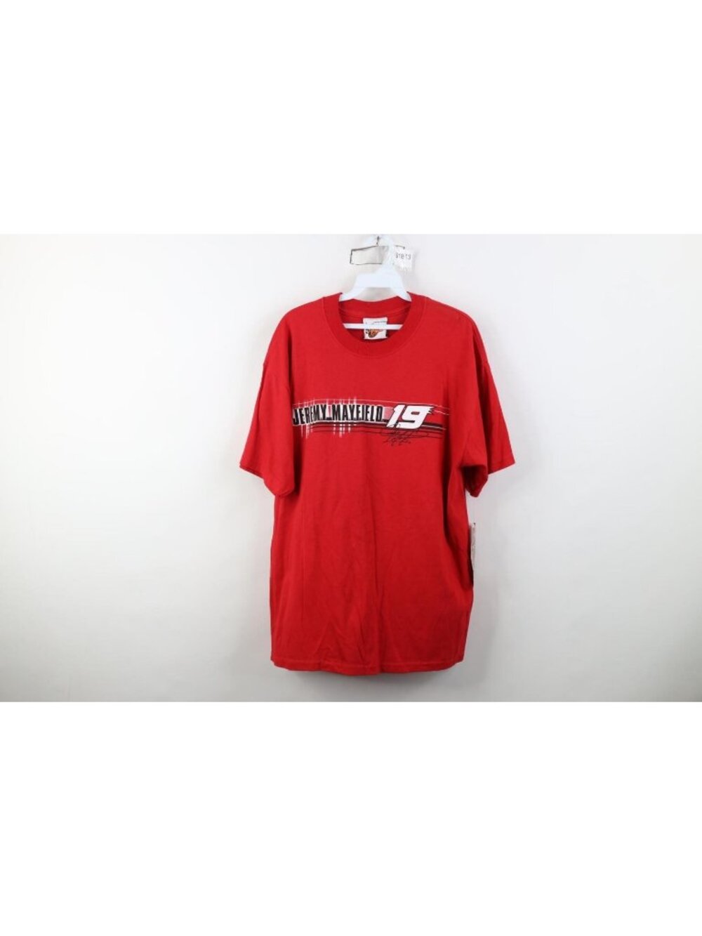 Deadstock Vintage Y2K 2005 NASCAR Mens Large Jeremy Mayfield Racing T-Shirt Red